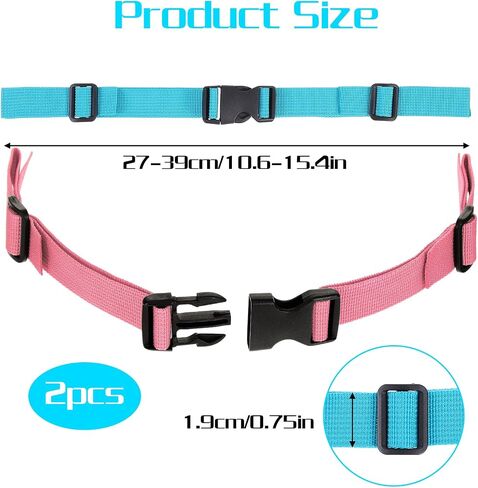 2 Pcs Backpack Chest Strap Add on, Heavy Duty Backpack Waist Straps, Outdoor Adjustable Chest Strap, Chest-Belt with Quick Release Buckle for Camping, Hiking, Commuting, Daily Outdoor Use (Pink, Blue) in Saudi Arabia