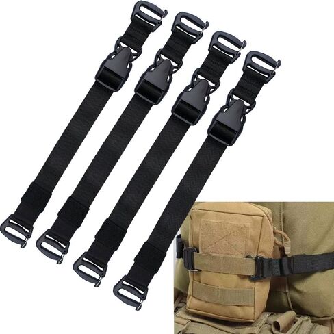 4 Pack Tactical Molle Backpack Straps Attachment Straps can be Used to tie Down tripods, Luggage, Sleeping Pads, Sleeping Bags,and to Secure Tactical Backpacks and Other Gear,Black in Saudi Arabia