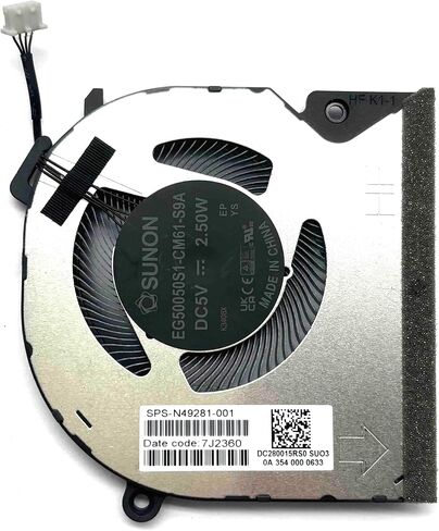 وحدة المعالجة المركزية الجديدة من BestParts + مروحة تبريد وحدة معالجة الرسومات البديلة لـ HP Envy x360 15-FE، 15-fe0000 15-fe1000، 15-fe0xxx 15-fe1xxx، P/N: N49282-001 (ملاحظة: تناسب سلسلة الرسومات المدمجة فقط) in Saudi Arabia
