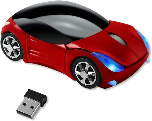 ماوس لطيف لاسلكي أحمر، 2.4 جيجا مع جهاز استقبال USB 1600 نقطة في البوصة فأرة سيارة للكمبيوتر USB لاسلكي للكمبيوتر المحمول والكمبيوتر اللوحي لنظام التشغيل Windows لنظام التشغيل Mac OS لعيد الميلاد (أحمر) in Kuwait