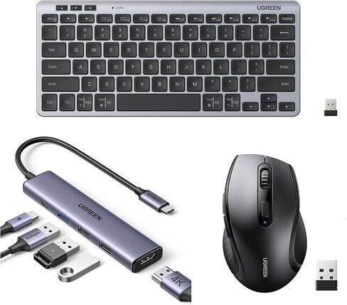UGREEN USB C Hub Bundle with Wireless Mouse and 78 Keys Keyboard in Kuwait