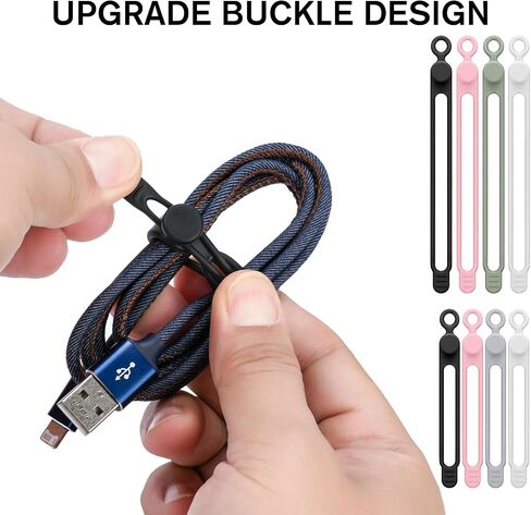 32Pcs Silicone Cable Ties, Data Cable Organizer Silicone Cable Straps Cord Ties Wrap Reusable Wire Organizers Elastic Cables Cord Management Organizers for Electronics, Home, Office, School, Travel in Saudi Arabia