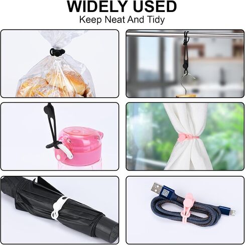 32Pcs Silicone Cable Ties, Data Cable Organizer Silicone Cable Straps Cord Ties Wrap Reusable Wire Organizers Elastic Cables Cord Management Organizers for Electronics, Home, Office, School, Travel in Saudi Arabia