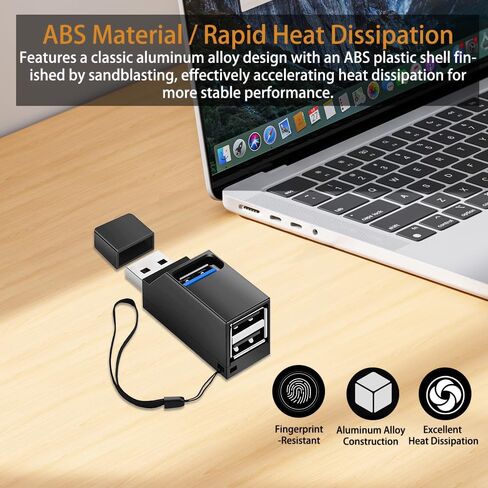 3 Ports USB 3.0 Adapter, USB Hub with 1 USB 3.0 and 2 USB 2.0 Port, Portable USB Port Splitter for Keyborad, Mobile Hard Disk, U Disk, Camera, Mouse,etc (Black) in Saudi Arabia