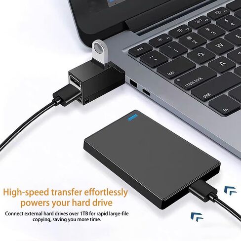 3 Ports USB 3.0 Adapter, USB Hub with 1 USB 3.0 and 2 USB 2.0 Port, Portable USB Port Splitter for Keyborad, Mobile Hard Disk, U Disk, Camera, Mouse,etc (Black) in Saudi Arabia