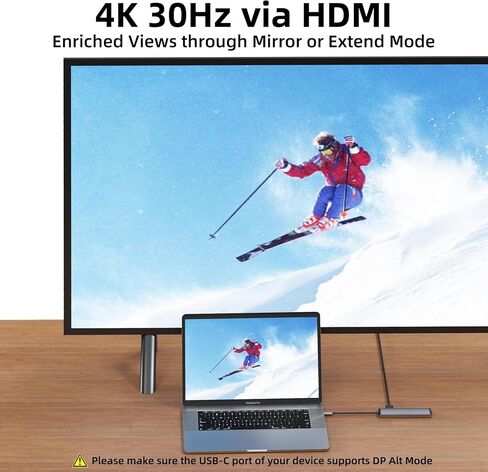 7-in-1 USB-C Hub with 4K HDMI - 100W PD Charging, 5Gbps USB 3.0, SD/TF Card Reader for MacBook Pro/Air, iPad, Surface Laptop (Blue) in Saudi Arabia