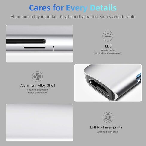 7-in-1 USB C Hub with 100W PD, 4K HDMI, SD/TF Reader, USB 3.0, Multiport Adapter Type C Dock, for MacBook, Laptop in Saudi Arabia