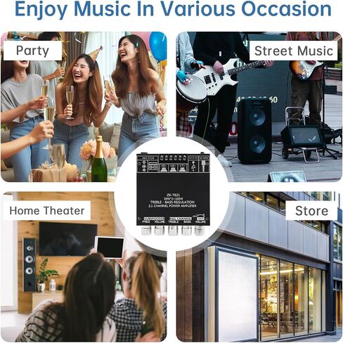 ZK-TB21 Bluetooth Amplifier Board,50W+50W+100W 2.1 Channel Subwoofer Amp Board with Treble and Bass Control,Dual TPA3116D2 Chips Bluetooth5.0 and AUX Inputs,Stereo Digital AMP for DIY Home Speakers in Saudi Arabia