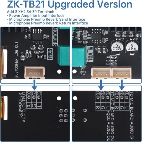 ZK-TB21 Bluetooth Amplifier Board,50W+50W+100W 2.1 Channel Subwoofer Amp Board with Treble and Bass Control,Dual TPA3116D2 Chips Bluetooth5.0 and AUX Inputs,Stereo Digital AMP for DIY Home Speakers in Saudi Arabia