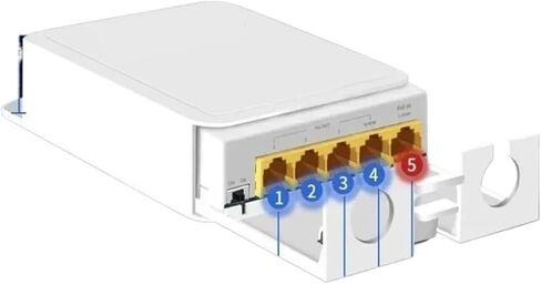 5-Port POE Extender 4-Port Repeater 100/1000Mbps Network Switch 44-57V(1000Mega) in Saudi Arabia