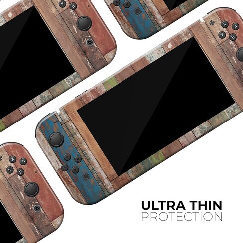 Design Skinz - Compatible with Nintendo Switch OLED Console Bundle - Skin Decal Protective Scratch-Resistant Removable Vinyl Wrap Cover - Vintage Wood Planks in Saudi Arabia