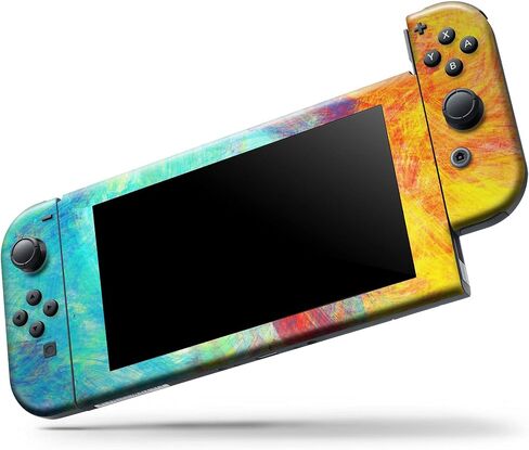 Design Skinz - Compatible with Nintendo Switch OLED Console + Joy-Con - Skin Decal Protective Scratch-Resistant Removable Vinyl Wrap Cover - Vibrant Colored Messy Painted Canvas in Saudi Arabia