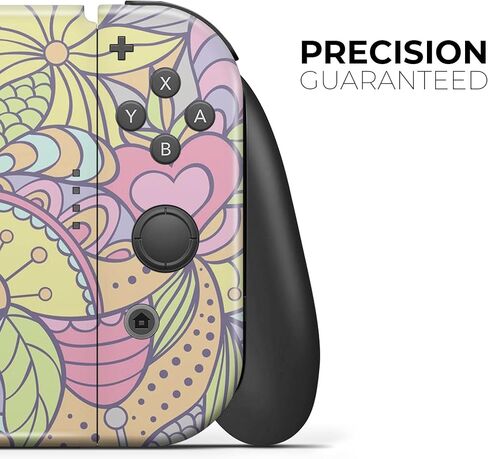 Design Skinz - متوافق مع وحدة تحكم Nintendo Switch OLED + Joy-Con - غطاء حماية من الفينيل قابل للإزالة ومقاوم للخدش - لون نابض بالحياة ونمط زهور in Saudi Arabia