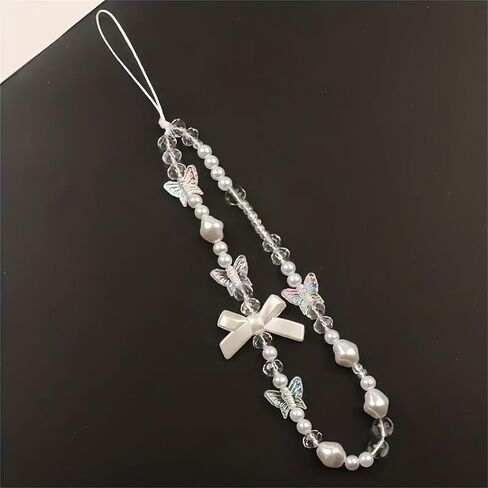 1Pc Phone charms White Ribbon Mobile Phone Chain in Saudi Arabia