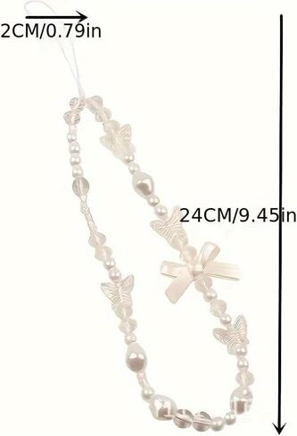 1Pc Phone charms White Ribbon Mobile Phone Chain in Saudi Arabia