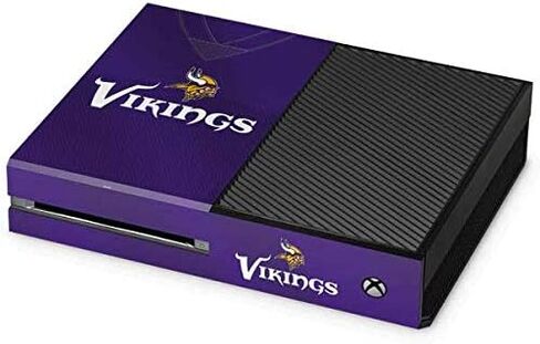 ملصق Skinit المخصص للألعاب متوافق مع وحدة تحكم Xbox One - تصميم جيرسي لفريق NFL Minnesota Vikings مرخص رسميًا in Saudi Arabia
