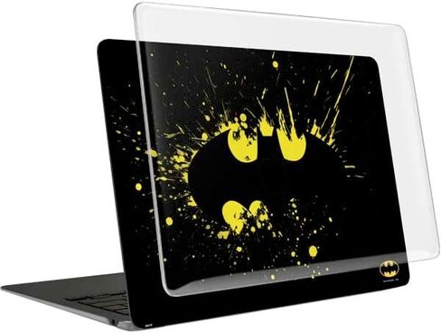 حقيبة كمبيوتر محمول Skinit بالإضافة إلى غلاف متوافق مع جهاز MacBook Air 15 بوصة (2023) - مرخص رسميًا بشعار DC Comics Batman Logo Yellow Splash Design in Saudi Arabia