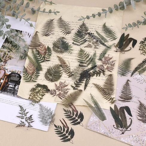 120pcs Plant Journaling Stickers, Waterproof Transparent Vintage Fern Mushroom Flower Nature Scrapbook Sticker for DIY Crafts Cards, Water Bottle, Phone Case, Laptop, Journal Album Decoration in Saudi Arabia