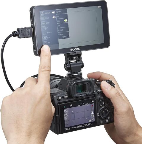 شاشة Godox GM6s Pro Kit2 تعمل باللمس 5.5 بوصة، شاشة لمس ميدانية للكاميرا 2000nit HD 1920x1080 IPS، سلسلة ألوان Rec.709، دعم LUT ثلاثي الأبعاد، مدخل/خارج HDMI 4K مع شاشة كاميرا منخفضة استهلاك الطاقة 10 وات in Saudi Arabia