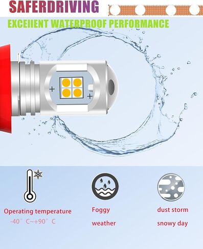 Upgraded H11 H8 H16 LED Fog Light Bulbs or Daytime Running Lights, Super Bright 3030 LED Chips 6000K Xenon White for 12V Cars,Trucks, SUVs, Vans, Non-Polarity, Play and Plug (Pack of 2) in Saudi Arabia