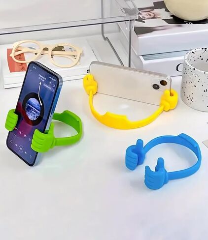 1pc Polychrome Universal Creative Phone Stand, Thumb Holder，Lazy Stand（Purple） in Saudi Arabia