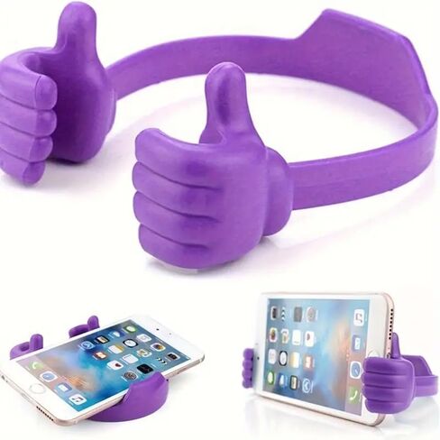 1pc Polychrome Universal Creative Phone Stand, Thumb Holder，Lazy Stand（Purple） in Saudi Arabia