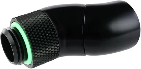 Barrow G1/4" 180° Water Cooling Fitting, Male to Female Swivel Connector, 360° Rotary Swivel Snake Fitting, Snake 4-way Rotary Adapter (Black,2Pcs) in Saudi Arabia