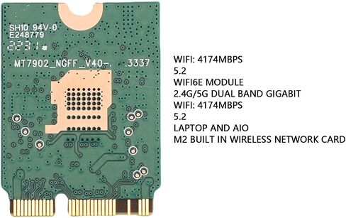 بطاقة Yoidesu WiFi 6E اللاسلكية، محول شبكة Bluetooth 5.2 Tri Band 4200Mbps مع واجهة NGFF M.2، محول شريحة WiFi يدعم Wins 10 11، Linux Openwrt لأجهزة الكمبيوتر المحمول in Saudi Arabia