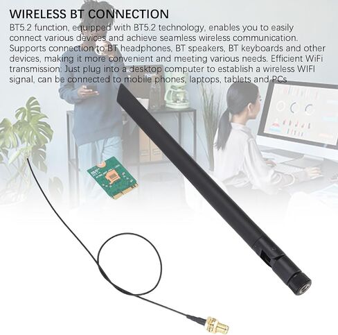 بطاقة Yoidesu WiFi 6E اللاسلكية، محول شبكة Bluetooth 5.2 Tri Band 4200Mbps مع واجهة NGFF M.2، محول شريحة WiFi يدعم Wins 10 11، Linux Openwrt لأجهزة الكمبيوتر المحمول in Saudi Arabia