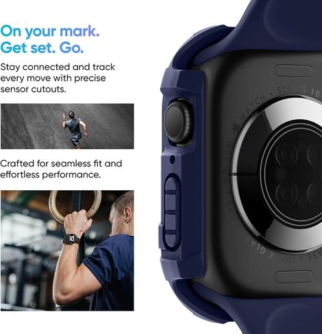عبوتان من غطاء ساعة Apple، حافظة مدرعة متينة متوافقة مع iWatch SE/6/5/4 مقاس 44 ملم مع واقي شاشة مدمج من الزجاج المقوى الحساس للمس in Kuwait