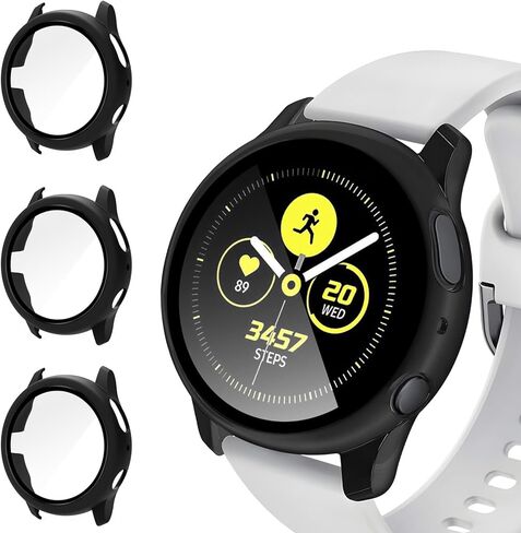 عبوة من 3 قطع لحافظة حماية شاشة Samsung Galaxy Watch Active 2 مقاس 44 مم [تغطية كاملة]، ممتص للصدمات من البولي كربونات الصلب ملحقات حماية شاملة لطبقة الزجاج المقسى المدمجة النشطة 2 in Saudi Arabia