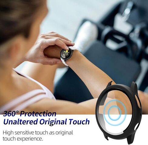 عبوة من 3 قطع لحافظة حماية شاشة Samsung Galaxy Watch Active 2 مقاس 44 مم [تغطية كاملة]، ممتص للصدمات من البولي كربونات الصلب ملحقات حماية شاملة لطبقة الزجاج المقسى المدمجة النشطة 2 in Saudi Arabia