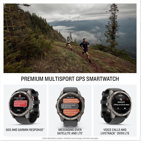 Garmin Fenix ​​8 Pro 51 ملم، شاشة AMOLED، تقنية inReach، ساعة ذكية متصلة متعددة الرياضات بنظام تحديد المواقع العالمي (GPS)، ياقوتي، تيتانيوم مع سوار سيليكون أسود/جرافيت، حزمة ساعة ذكية لتتبع اللياقة البدنية in Saudi Arabia