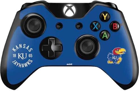 غلاف Skinit المخصص للألعاب متوافق مع وحدة تحكم Xbox One - تصميم مرخص رسميًا من College Kansas Jayhawks KY 1865 in Saudi Arabia