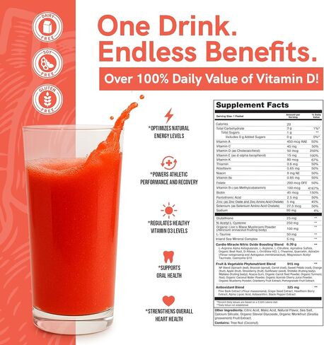 The Complete Nitric Oxide Solution - Nutritional Heart Healthy L-Arginine and Organic Beetroot Drink Mix, 30 Serving Pouch in Saudi Arabia