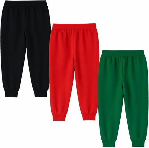 Hileelang Toddler Girls's Blants 3 عبوات سحب على القطن الفرنسي Terry Solid Conflech Pocket in Saudi Arabia