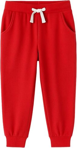 Hileelang Toddler Girls's Blants 3 عبوات سحب على القطن الفرنسي Terry Solid Conflech Pocket in Saudi Arabia