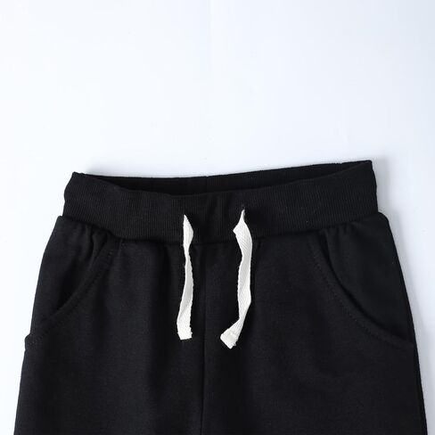 Hileelang Toddler Girls's Blants 3 عبوات سحب على القطن الفرنسي Terry Solid Conflech Pocket in Saudi Arabia