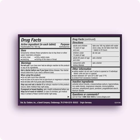 أقراص أليجرا للحساسية 24 ساعة - 180 ملجم - 45 قرصًا in Kuwait