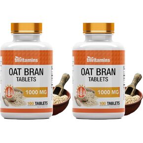 tnvitamins Oat Bran Tablets | 365 Tablets x 1,000 MG per Tablet | Oat Fiber Tablets | Soluble & Dietary Fiber Supplement | May Support Digestive Health in Saudi Arabia