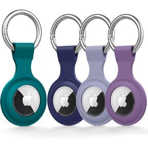 4 Pack for Airtag Holder Case with Keychain, Soft Silicone Airtags Key Ring Cases Cover Tags Chain for Apple Air Tag GPS Item Finders Accessories, for Backpack, Luggages, Pets (4Pack A) in Saudi Arabia