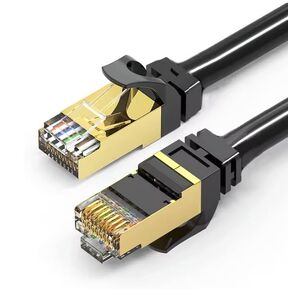 كابل إيثرنت CAT7 16FT، كابل شبكة 10 جيجابت في الثانية، RJ45 مطلي بالذهب 16FT، حماية ثلاثية، متوافق مع جهاز التوجيه والكمبيوتر والكمبيوتر المحمول in Kuwait