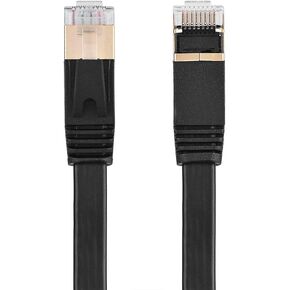 POCREATION CAT7 كابل إيثرنت CAT7 LAN شبكة RJ45 كابل 10 جيجابت في الثانية عالي السرعة 600 ميجا هرتز محمي مسطح مع موصلات RJ45 مطلية بالذهب لمودم جهاز التوجيه للكمبيوتر المحمول (5 متر / 16.4 قدم) in Kuwait