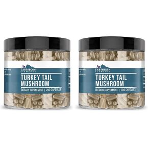 Earthborn Elements Turkey Tail Mushroom 200 Capsules, Pure & Undiluted, No Additives in Kuwait