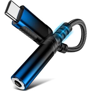 محول صوت 3.5 ملم لجهاز Samsung Galaxy S25 S24 A17 A16، محول USB C إلى 3.5 ملم لجهاز iPad 10 11، 12 سم 3.5 مقبس صوت مضفر من النوع C محول DAC لجهاز iPhone 17 Air 16 Pro Max 16e 15 Plus in Kuwait