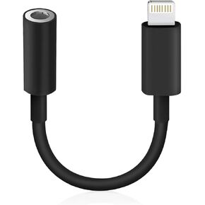 محول مقبس سماعة الرأس Lightning إلى 3.5 مم [معتمد من Apple MFi] صوت ستيريو هاي فاي، تحكم كامل في الوظائف، متوافق مع iPhone 14/13/12/11/X/8 والمزيد - للموسيقى والمكالمات ومدخل السيارة AUX أسود، عبوة واحدة in Kuwait