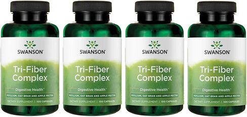 Swanson Tri-Fiber Complex - Digestive Health Supplement Made with Psyllium, Oat Bran, & Apple Pectin - (100 Capsules) in Saudi Arabia