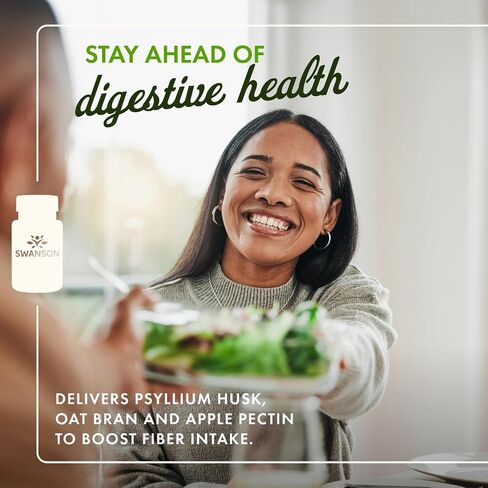 Swanson Tri-Fiber Complex - Digestive Health Supplement Made with Psyllium, Oat Bran, & Apple Pectin - (100 Capsules) in Saudi Arabia