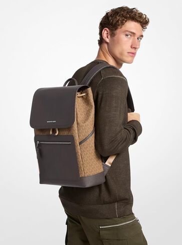 Michael Kors Hudson Travel Rucksack, Light Gunmetal Hardware/Husk Signature in Saudi Arabia