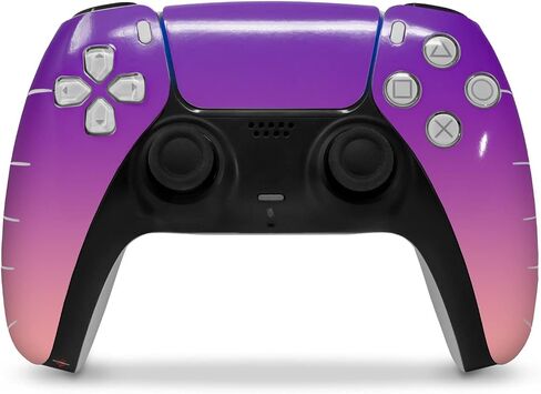 غلاف جلد WraptorSkinz متوافق مع وحدة تحكم Sony PS5 DualSense، يتلاشى بسلاسة باللون الوردي والأرجواني (وحدة التحكم غير متضمنة) in Saudi Arabia